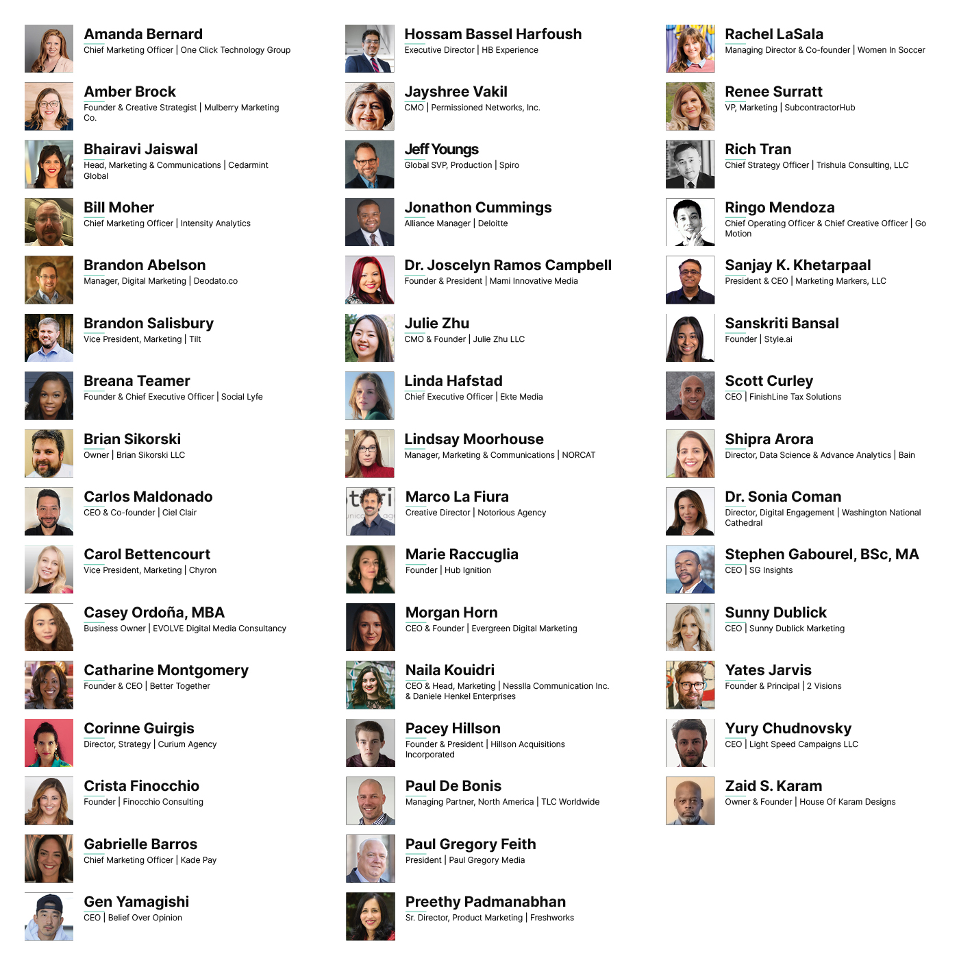 Website Leadership Awardees