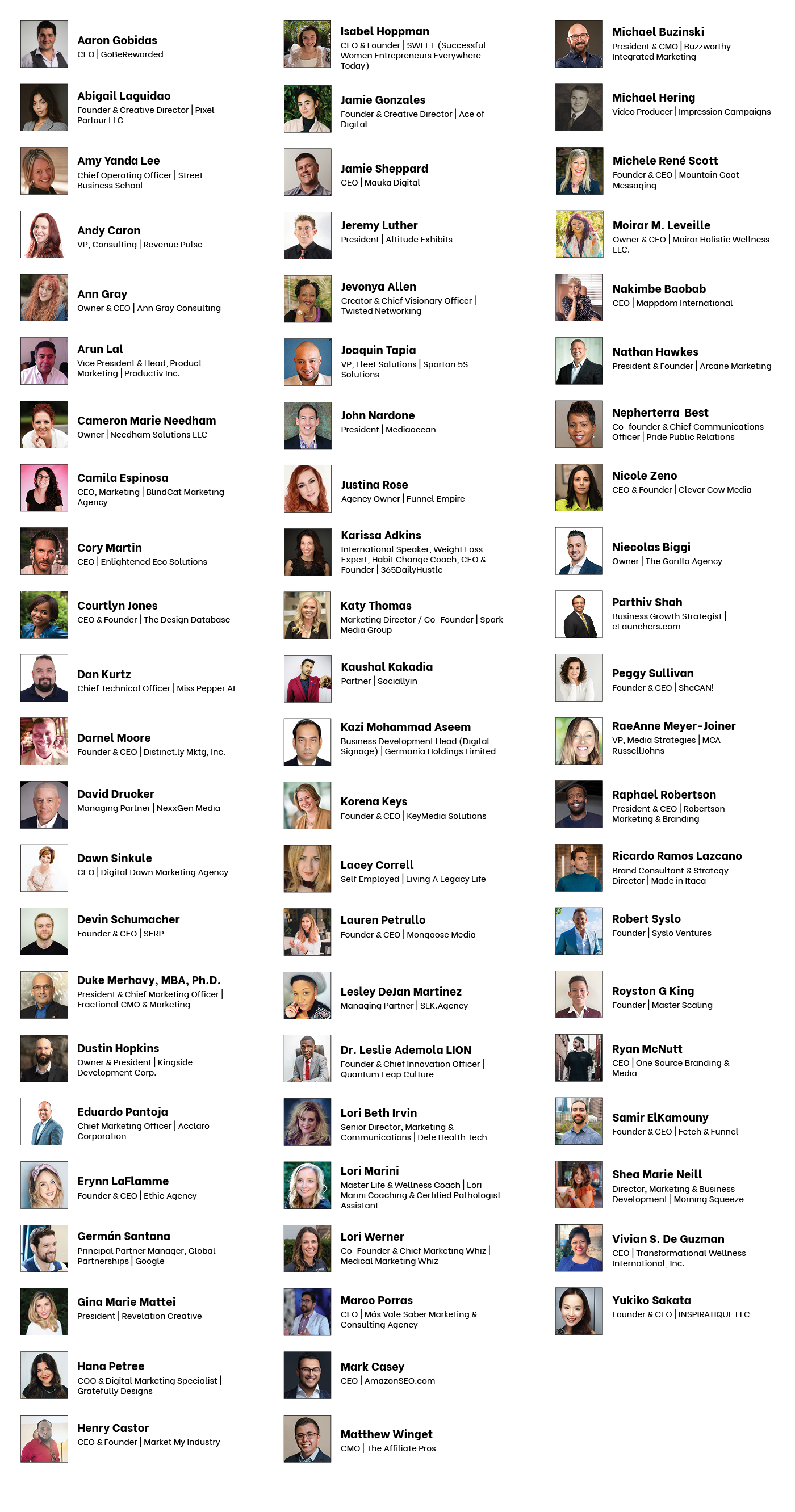 Past Awardees Marketing-USA